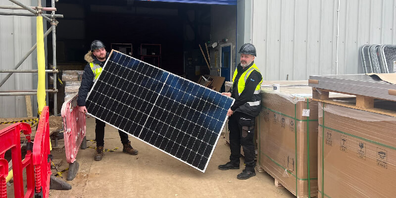 Holding A Solar Panel