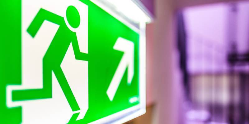 Emergency lighting close up